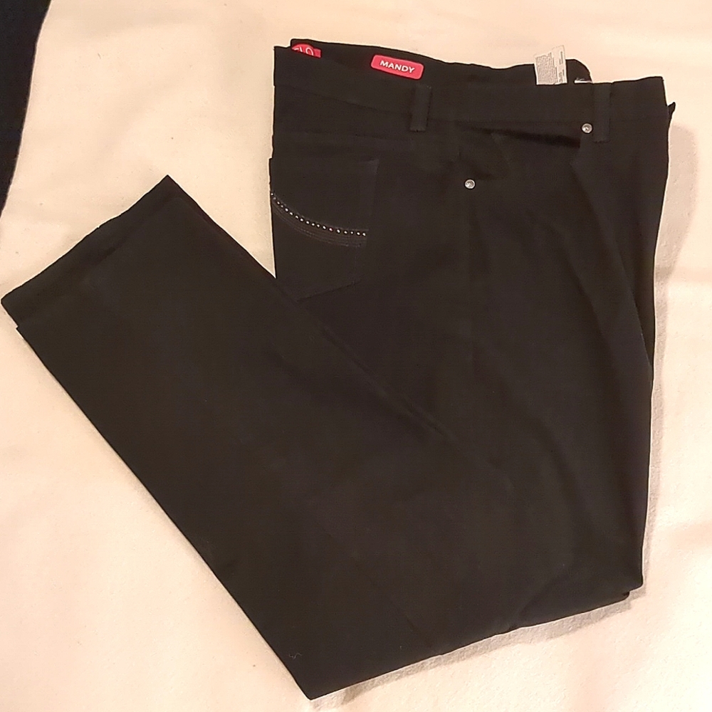 Gloria Vanderbilt High Waist Black Straight Leg Jeans 14
